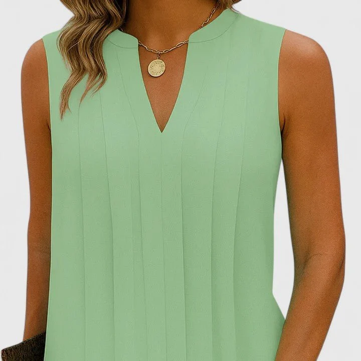 Robe midi sans manches à col en V pour femmes