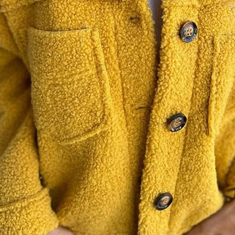 Veste en laine à col revers pour femmes