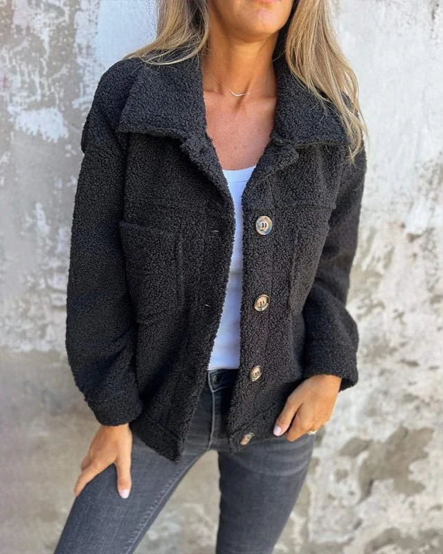 Veste en laine à col revers pour femmes