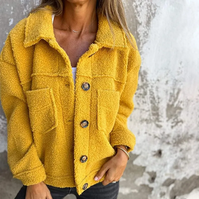 Veste en laine à col revers pour femmes