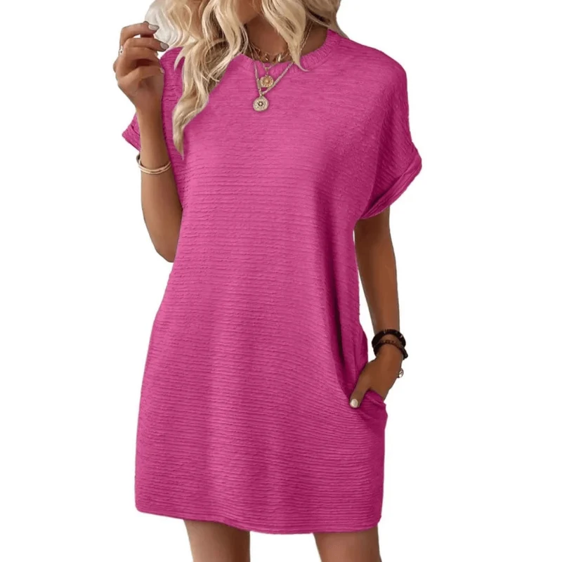 Robe à col rond pour femmes