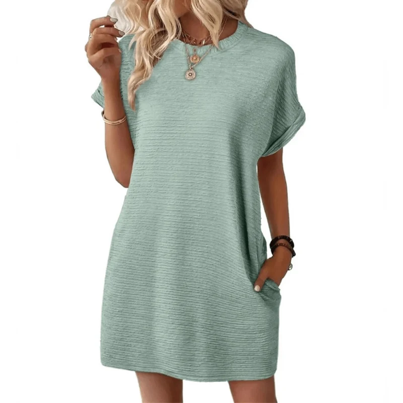 Robe à col rond pour femmes