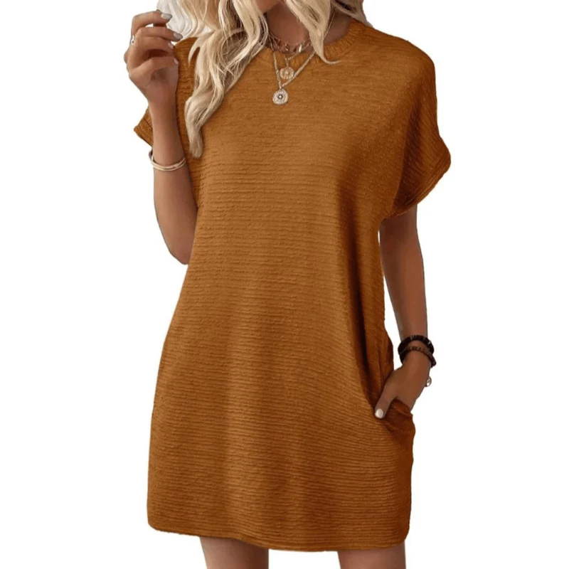 Robe à col rond pour femmes