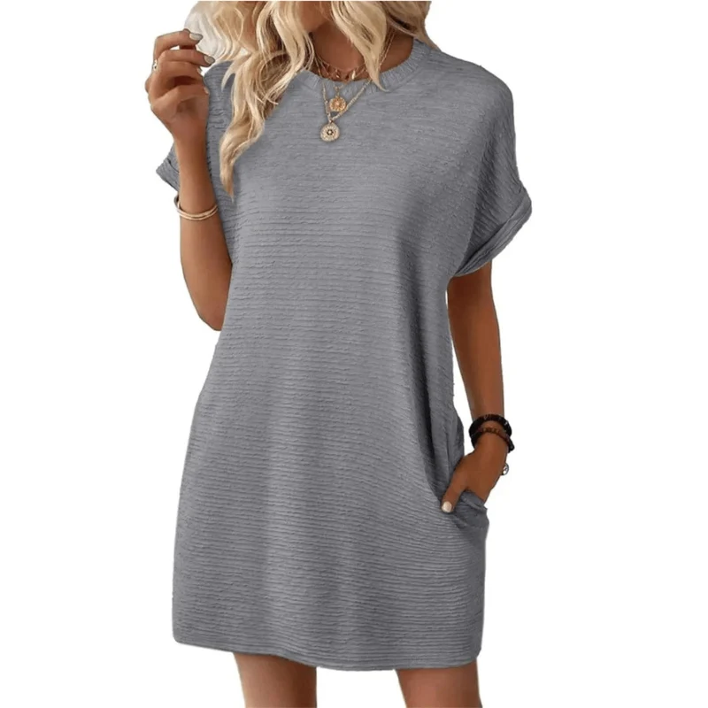 Robe à col rond pour femmes