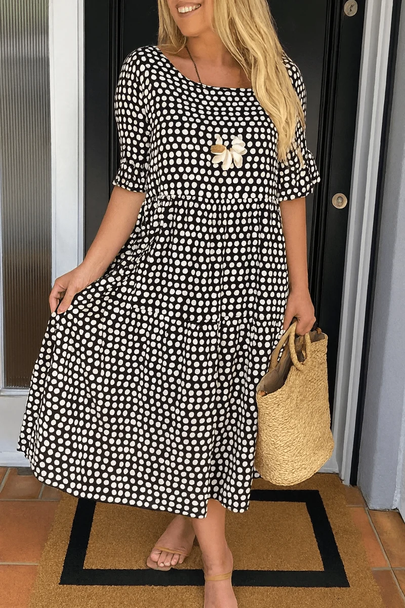 Robe midi à manches courtes pour femmes
