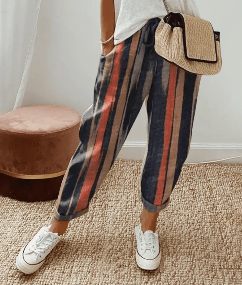 Pantalon décontracté en coton pour femmes