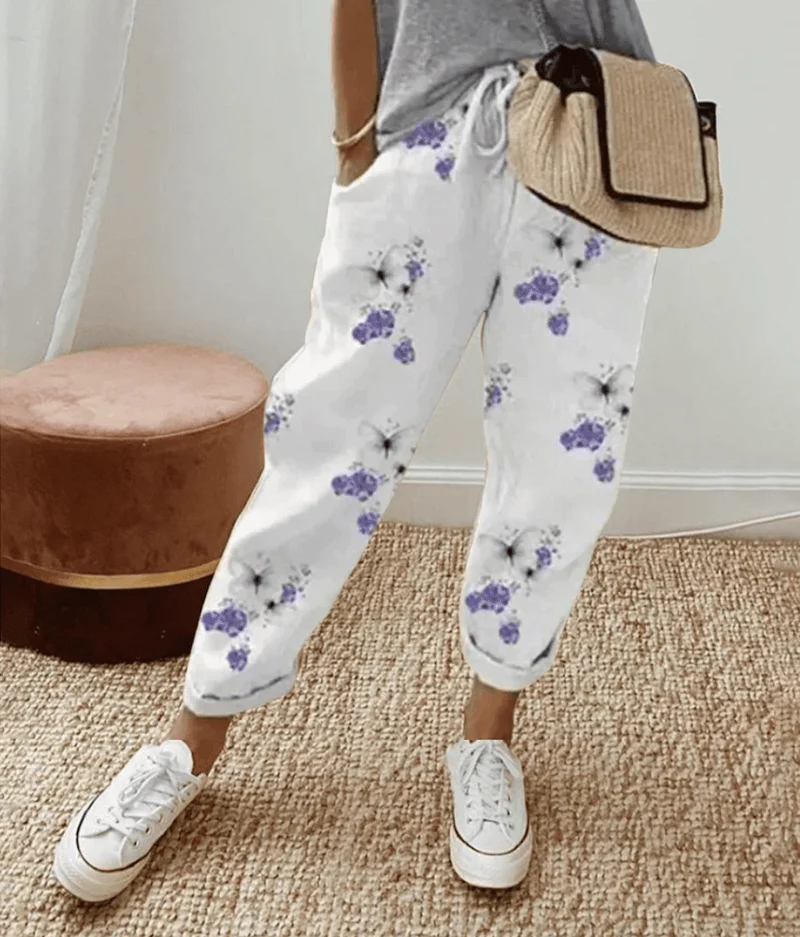 Pantalon décontracté en coton pour femmes