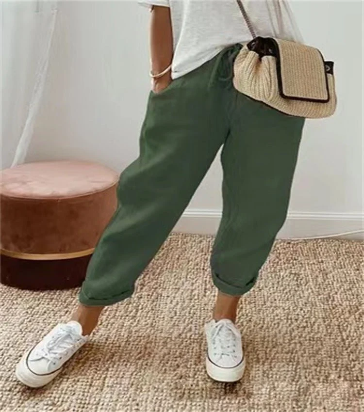 Pantalon décontracté en coton pour femmes