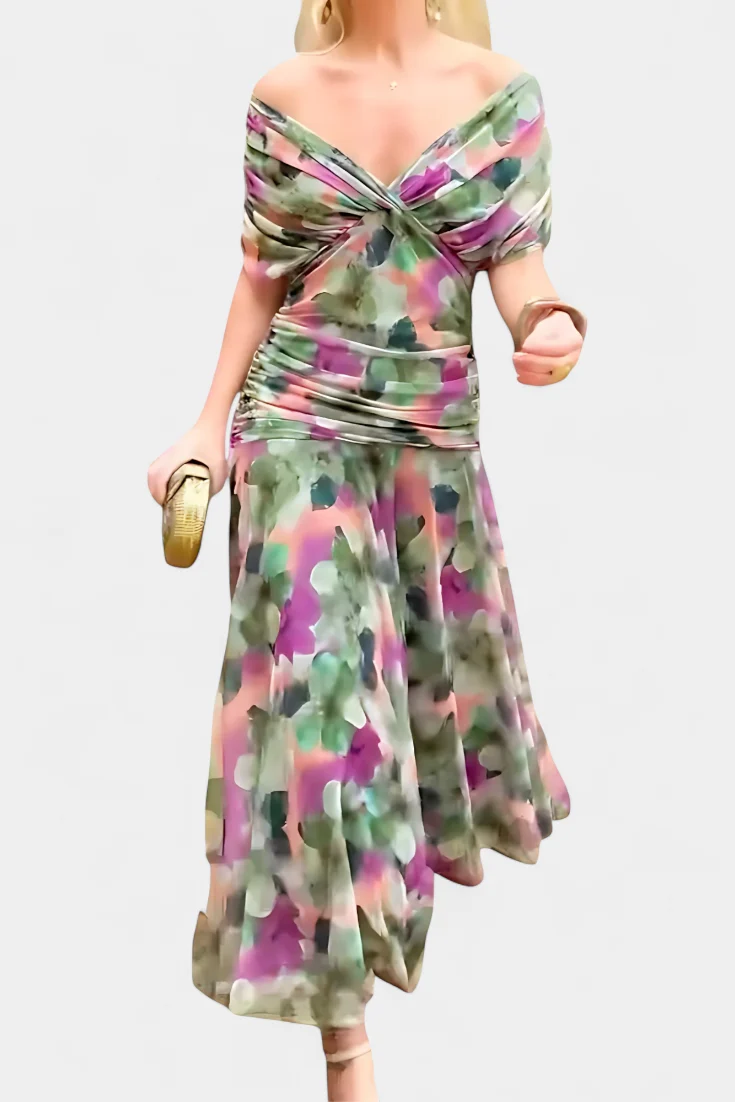 Robe Longue à Imprimé Floral pour Femme