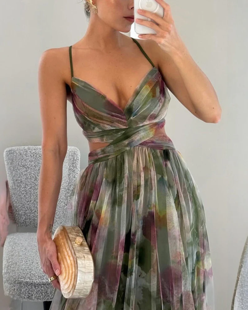 Robe longue à bretelles pour femmes