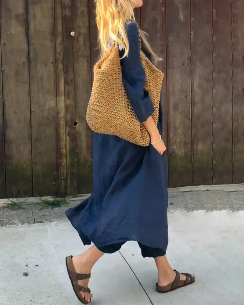 Ensemble Deux-Pièces Élégant et Confortable Bleu Marine