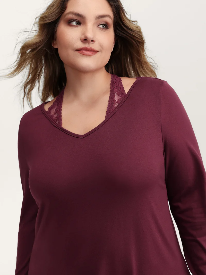Supersoft Lace Halter Neck T-Shirt