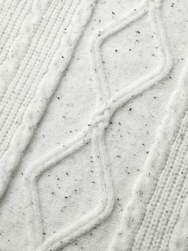 Textured Color Contrast Sleeve Pullover