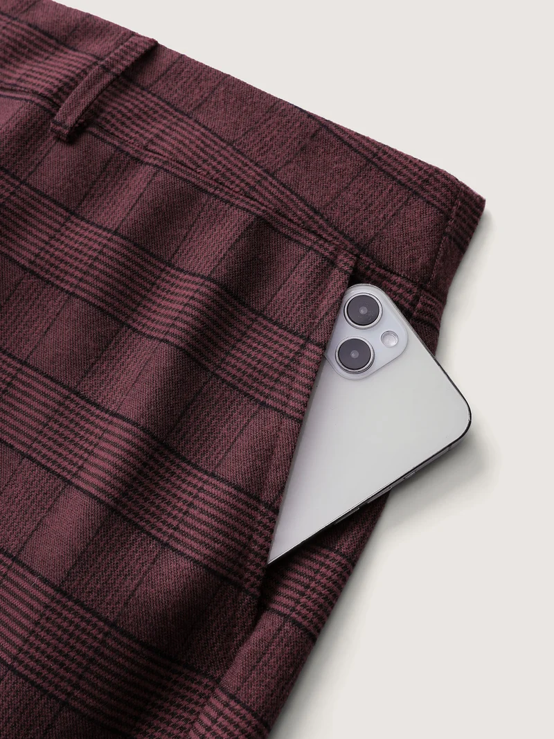 Checkered Stretchy Waist Pants