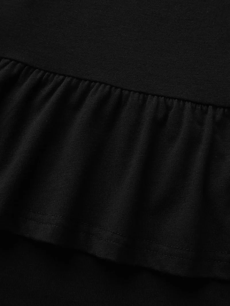 Layered Ruffled Flare Hem Pants