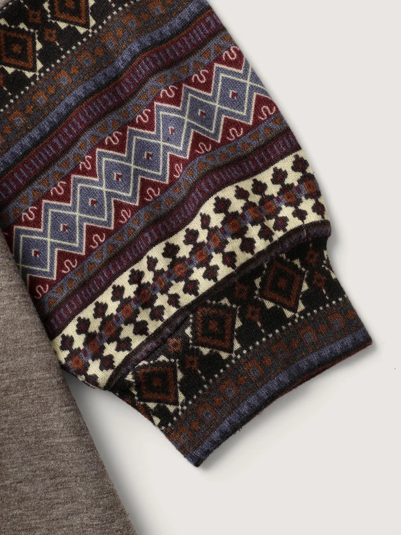 Supersoft Boho Stripes Spliced T-Shirt