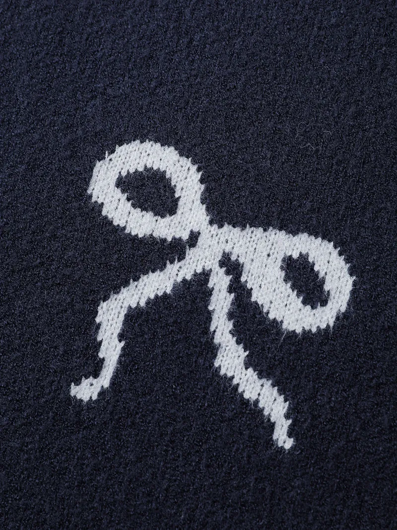 Supersoft Bowknot Boat Neckline Pullover