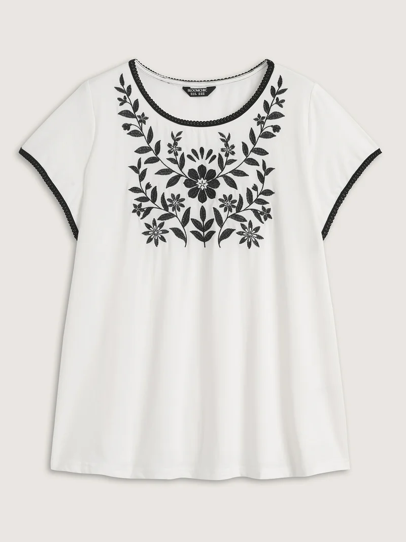 Supersoft Floral Embroidered T-Shirt