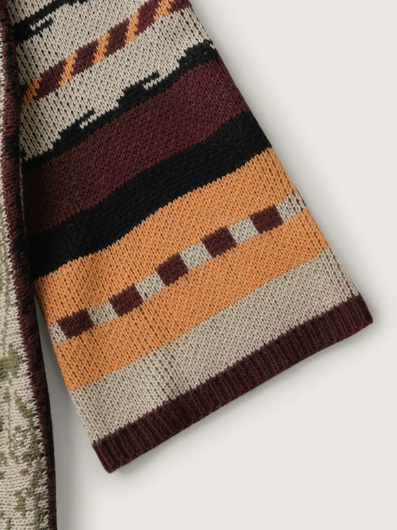 Boho Stripe Flared Sleeve Stretchy Pullover