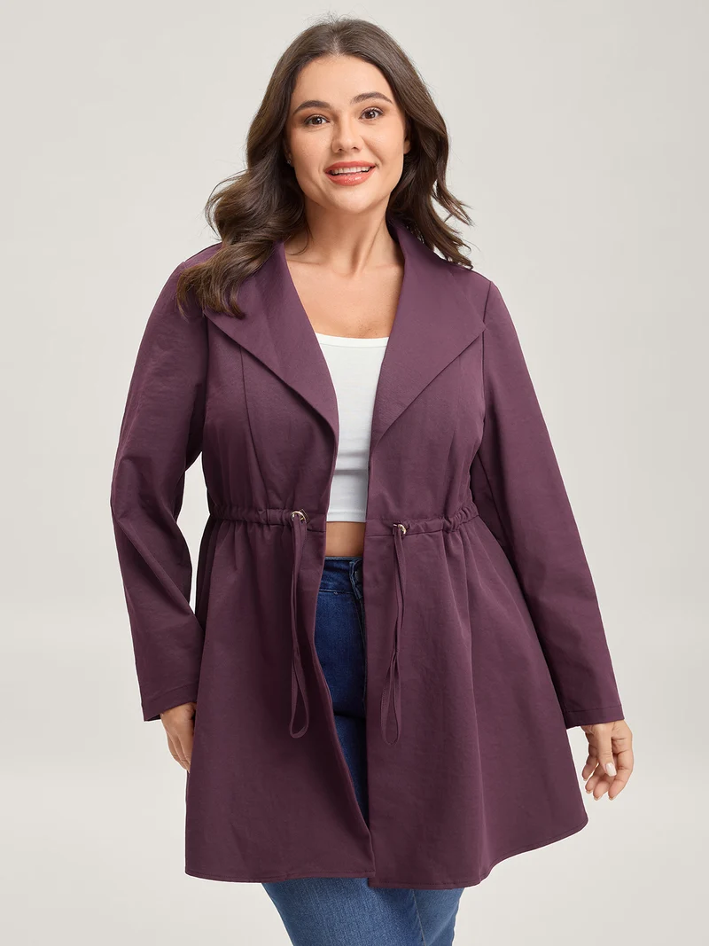 Waist-Defining Drawstring Pockets Jacket