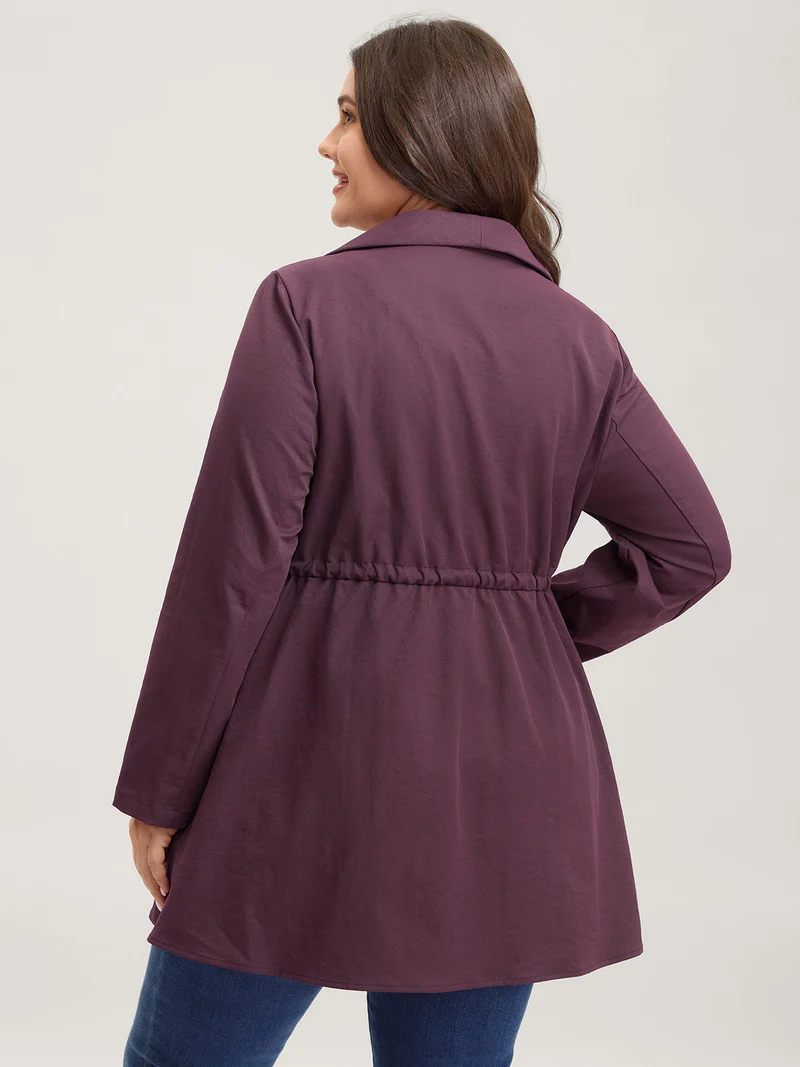 Waist-Defining Drawstring Pockets Jacket