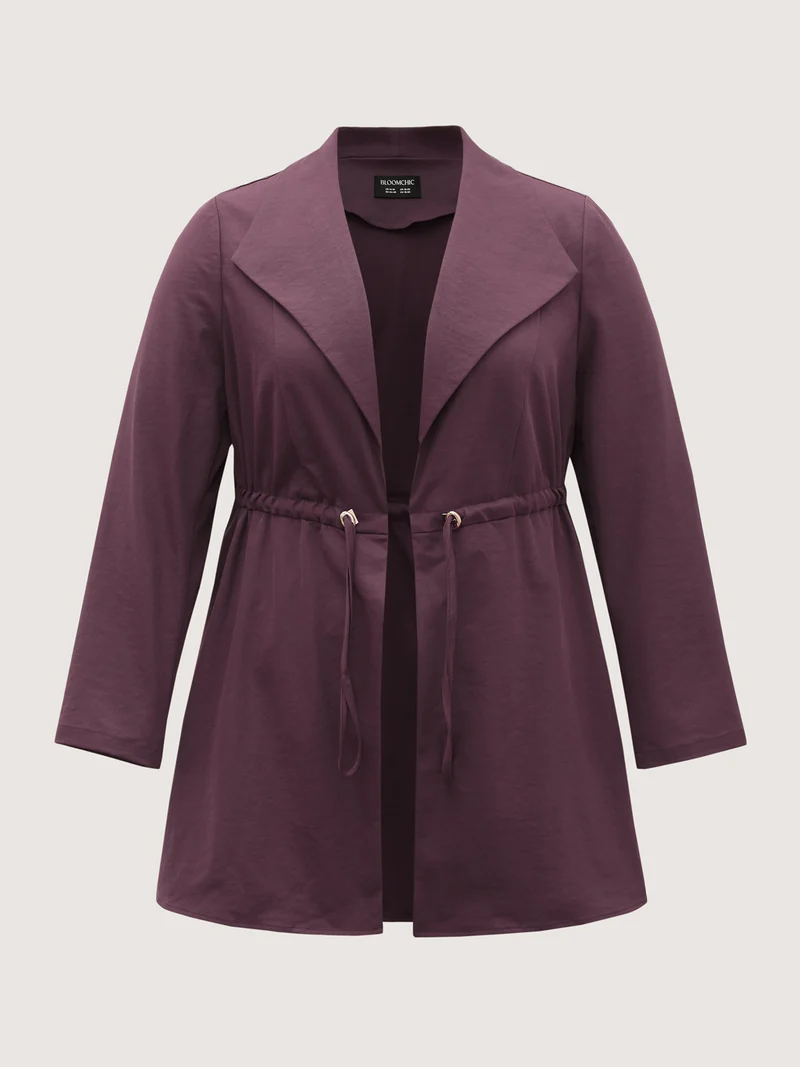 Waist-Defining Drawstring Pockets Jacket