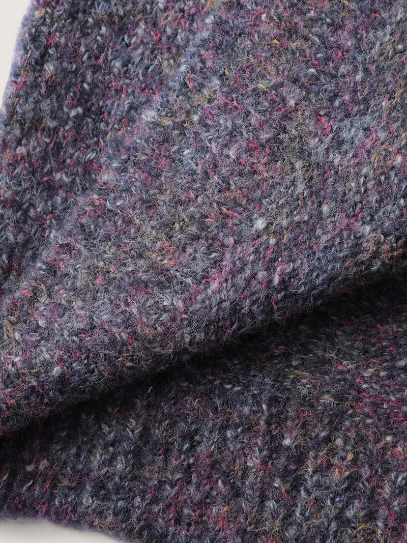 Heather Drop Shoulder Pockets Knit Cardigan