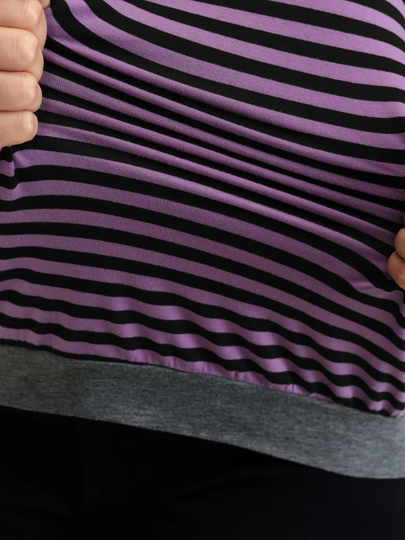Stripe Color Contrast Stretchy T-Shirt