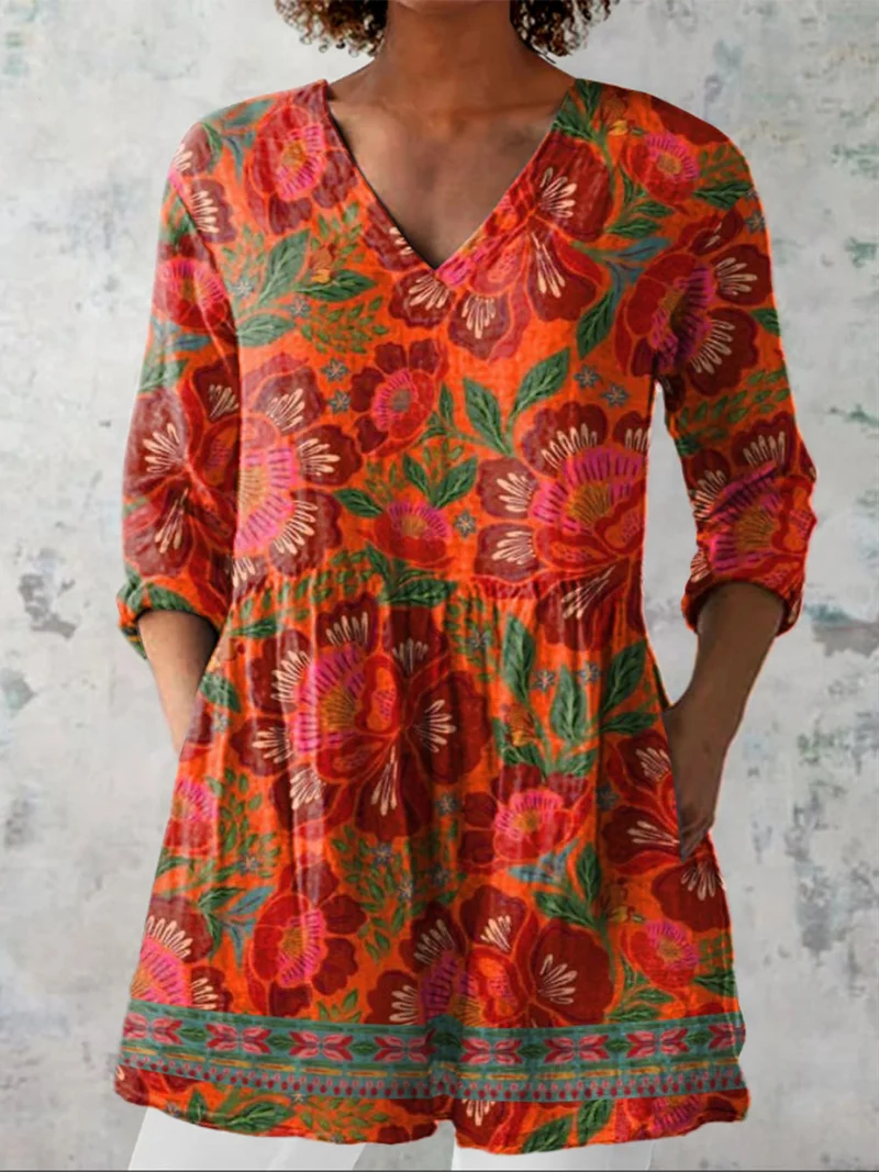 DELACROIX | Blouse Longue Col V Ardente Élina