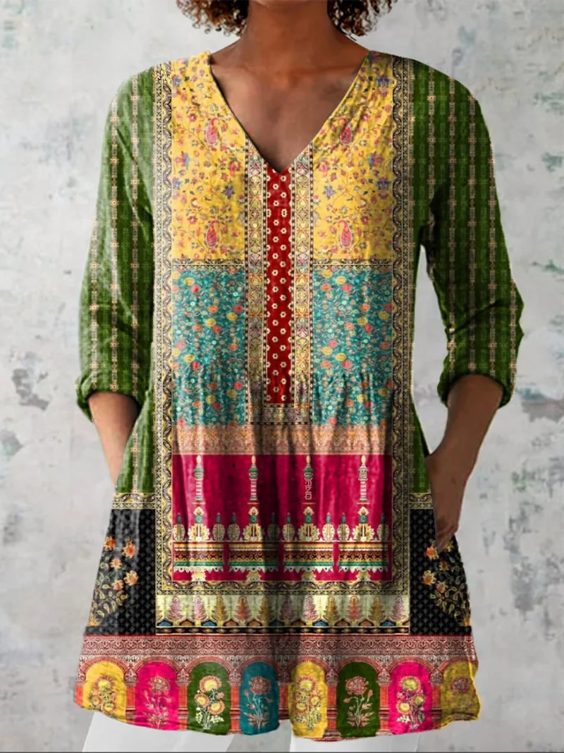 DELACROIX | Blouse Longue Col V Fluide Martine