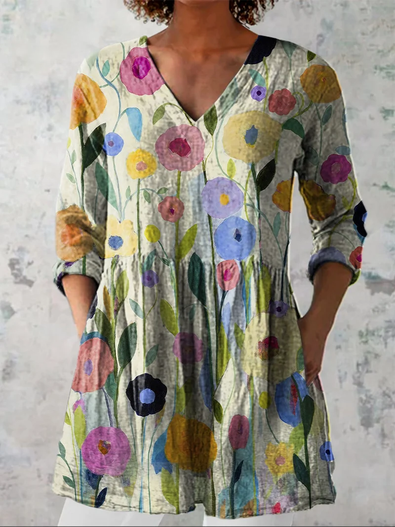 DELACROIX | Blouse Longue Décolleté V Vaporeuse Florence