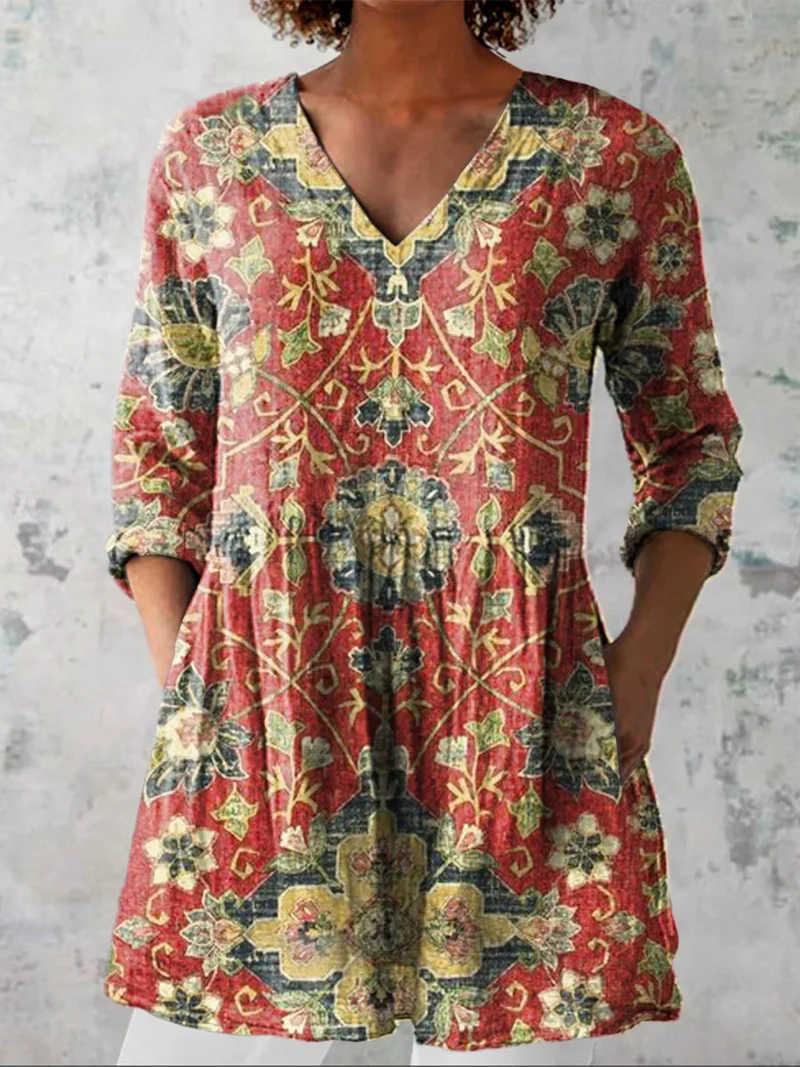 DELACROIX | Blouse Longue Fluide Col V Élise
