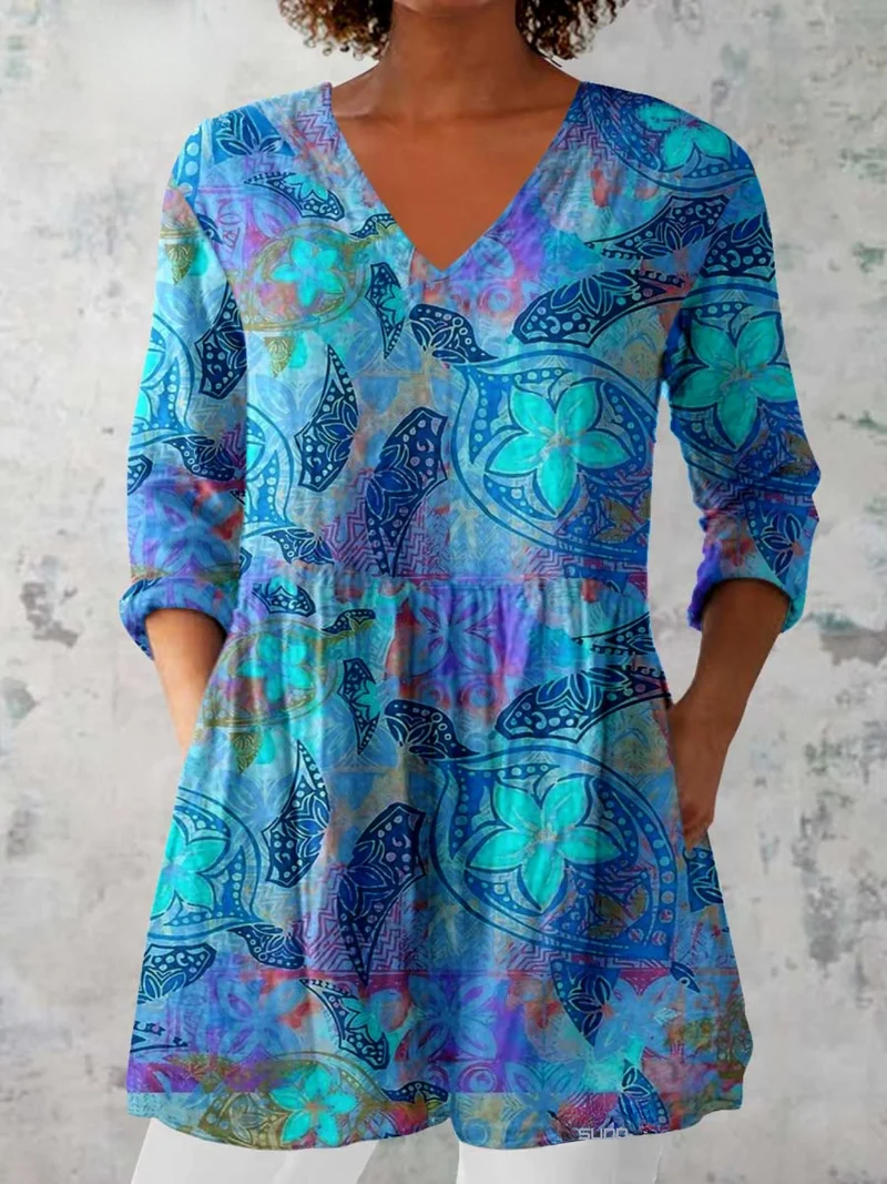 DELACROIX | Blouse Longue Col V Fluide Isabelle