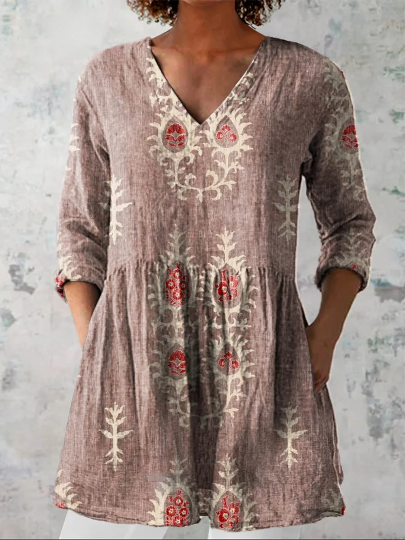 DELACROIX | Blouse Longue Col V Fluide Aveline