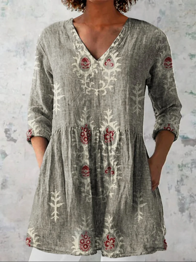DELACROIX | Blouse Longue Col V Fluide Aveline