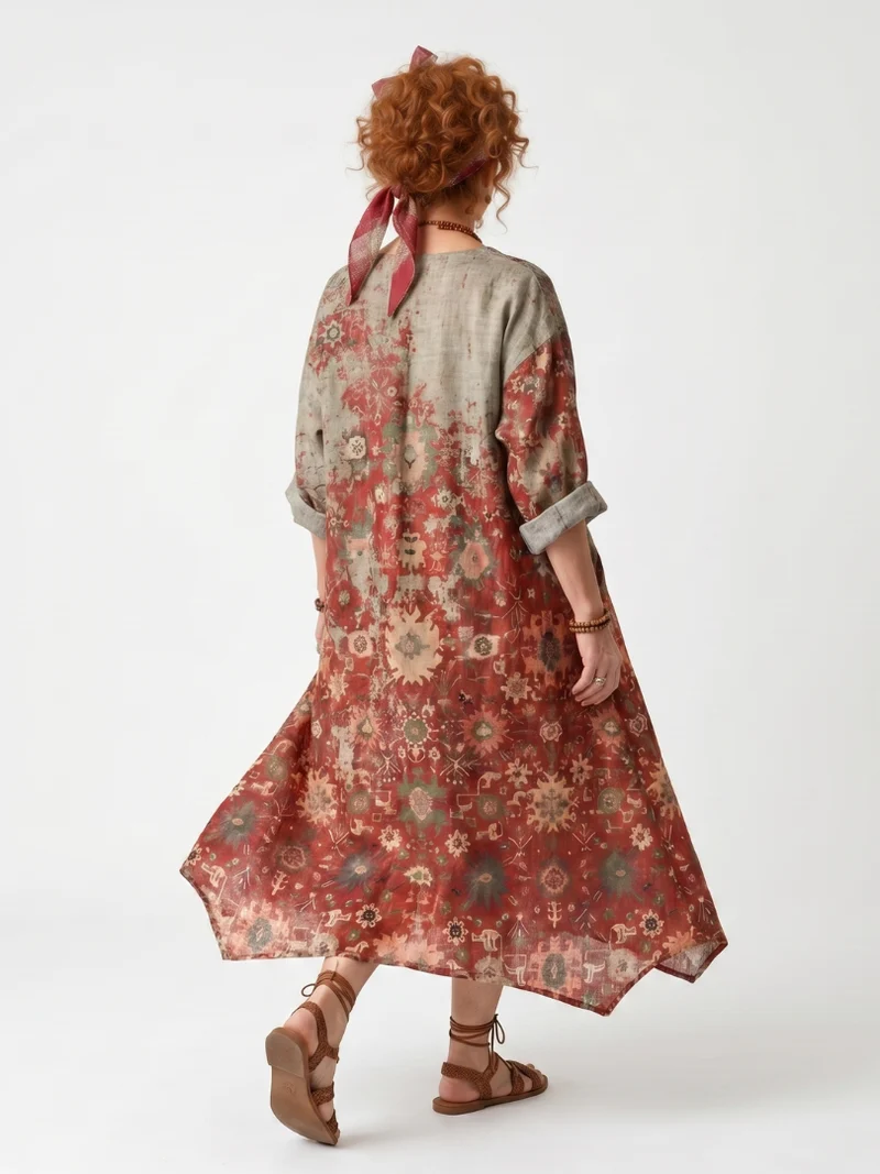 DELACROIX | Robe Midi Imprimée à Poches Sylvie