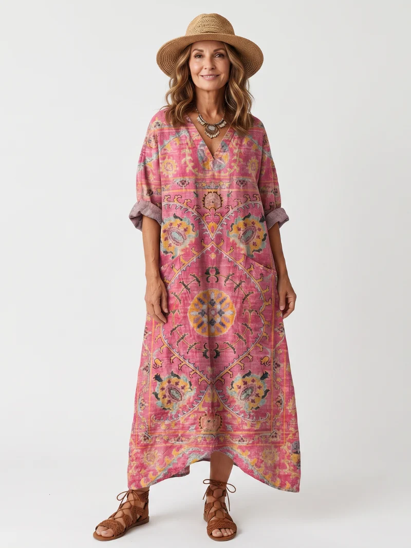 DELACROIX | Robe Midi Imprimée à Poches Margot