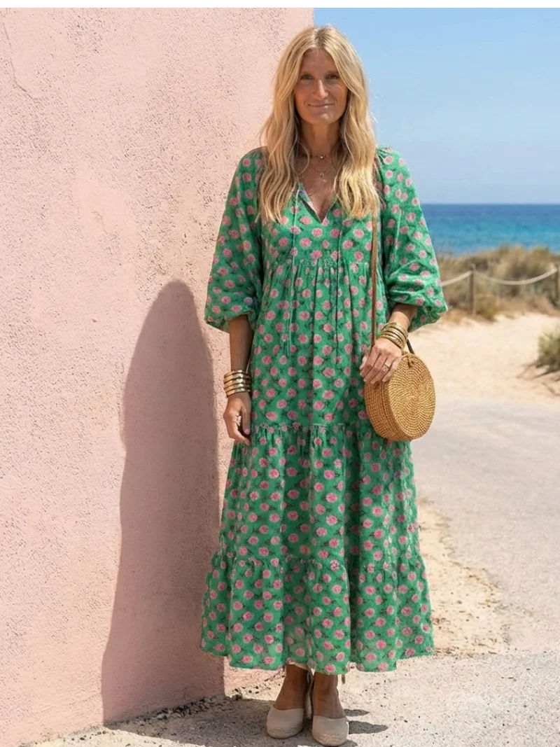 DELACROIX | Robe Midi Fleurie à Volants Camille