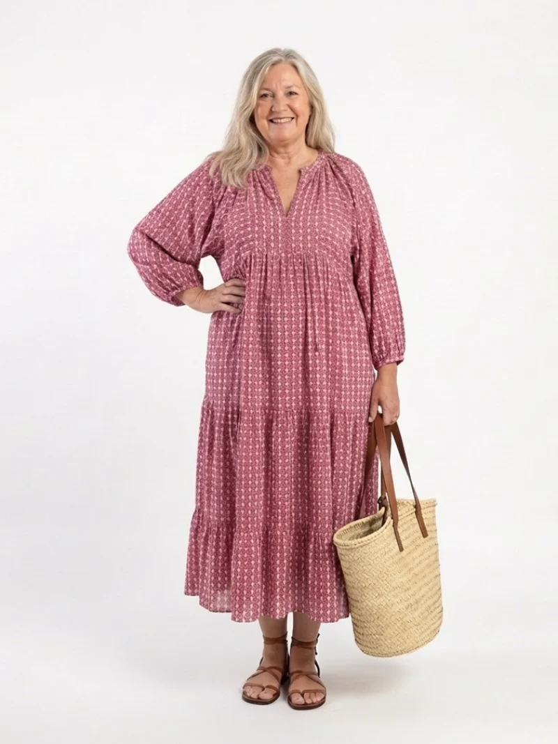 DELACROIX | Robe Midi Géométrique à Nouer Isabelle