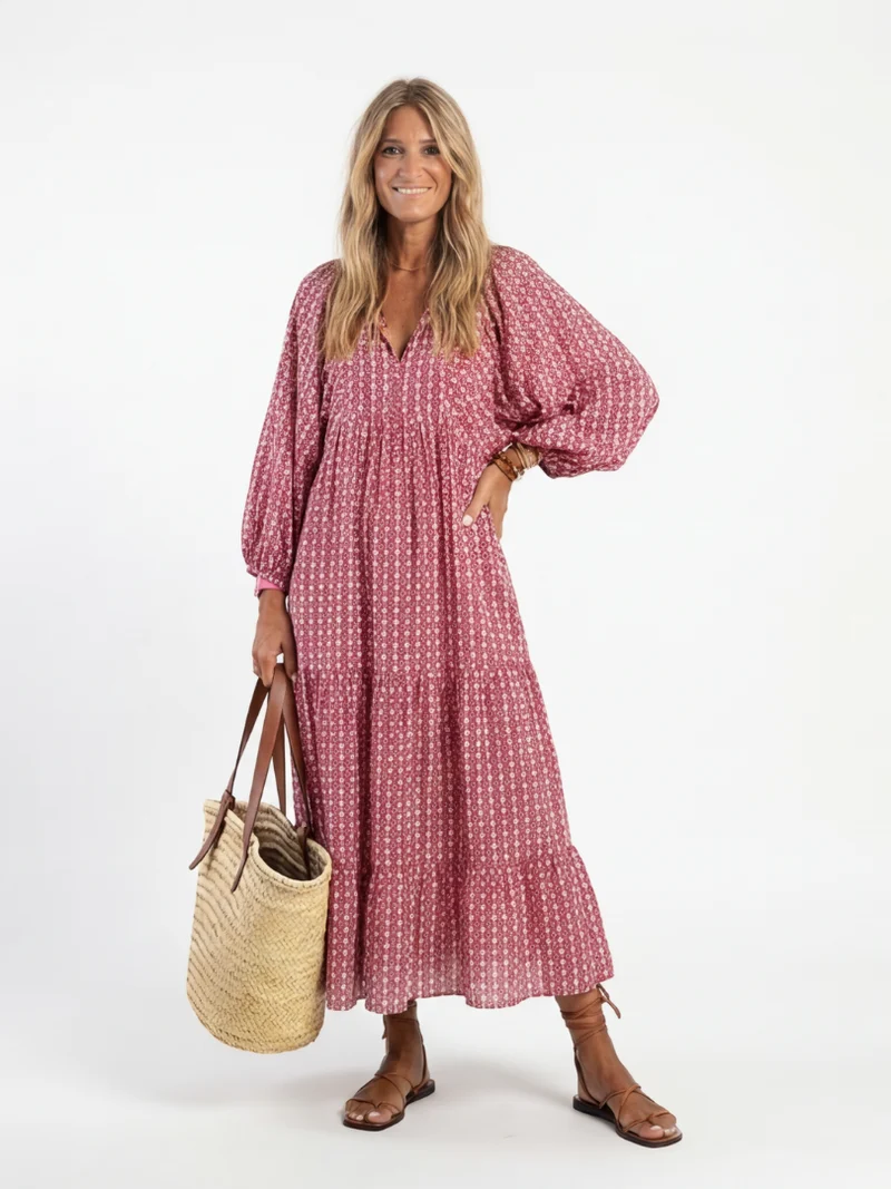 DELACROIX | Robe Midi Géométrique à Nouer Isabelle