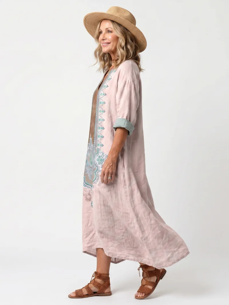 DELACROIX | Robe Midi Brodée à Poches Mathilde