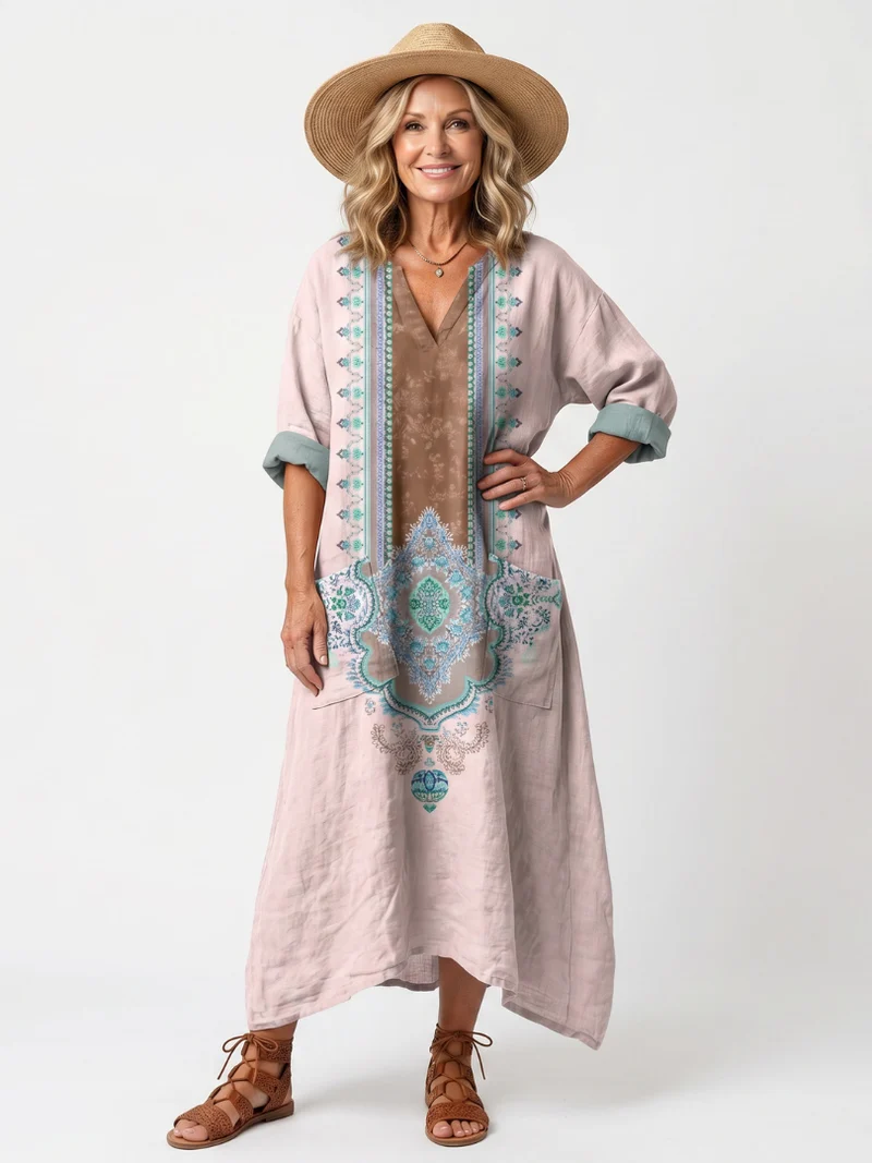 DELACROIX | Robe Midi Brodée à Poches Mathilde