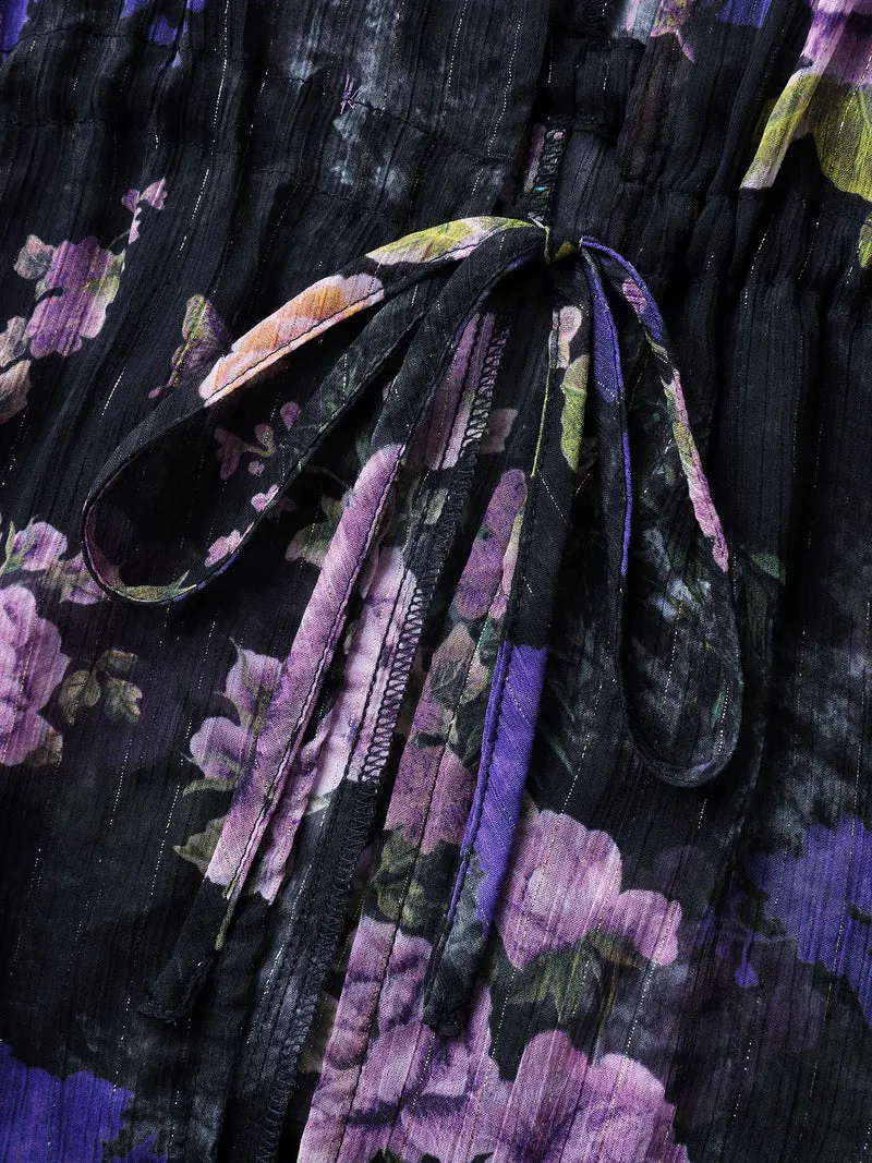 Gold Silver Wire Mesh Drawstring Kimono