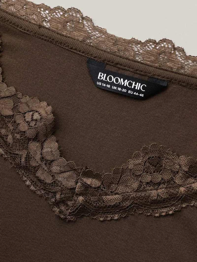 Modal Lace Detail Fitted Tank Top