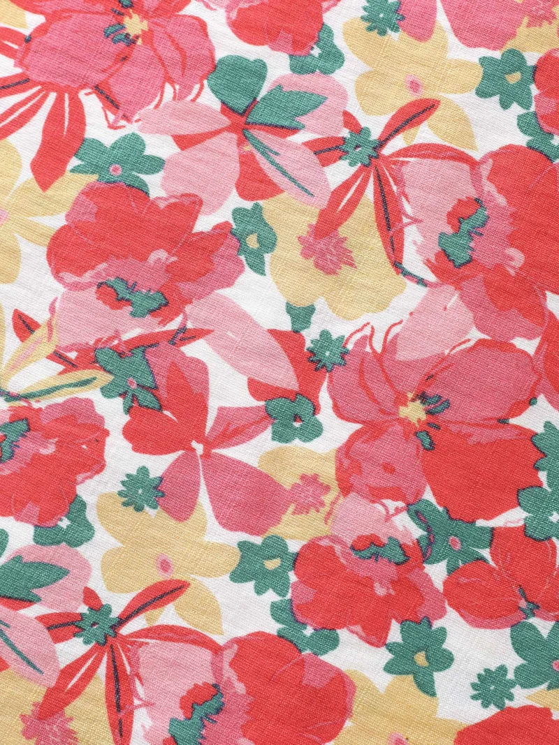 Ruffled Bright Floral Print Blouse