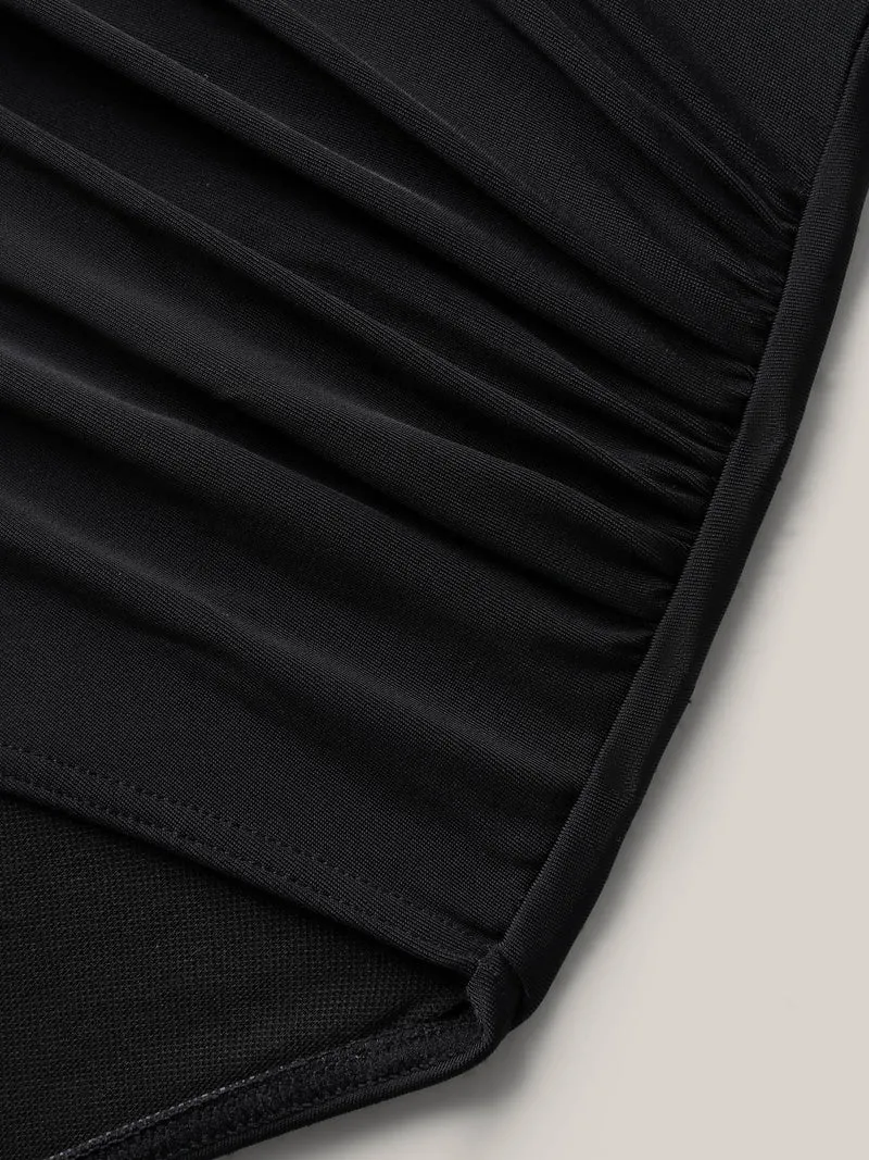 Cross High Waist Ruched Swim Bottoms