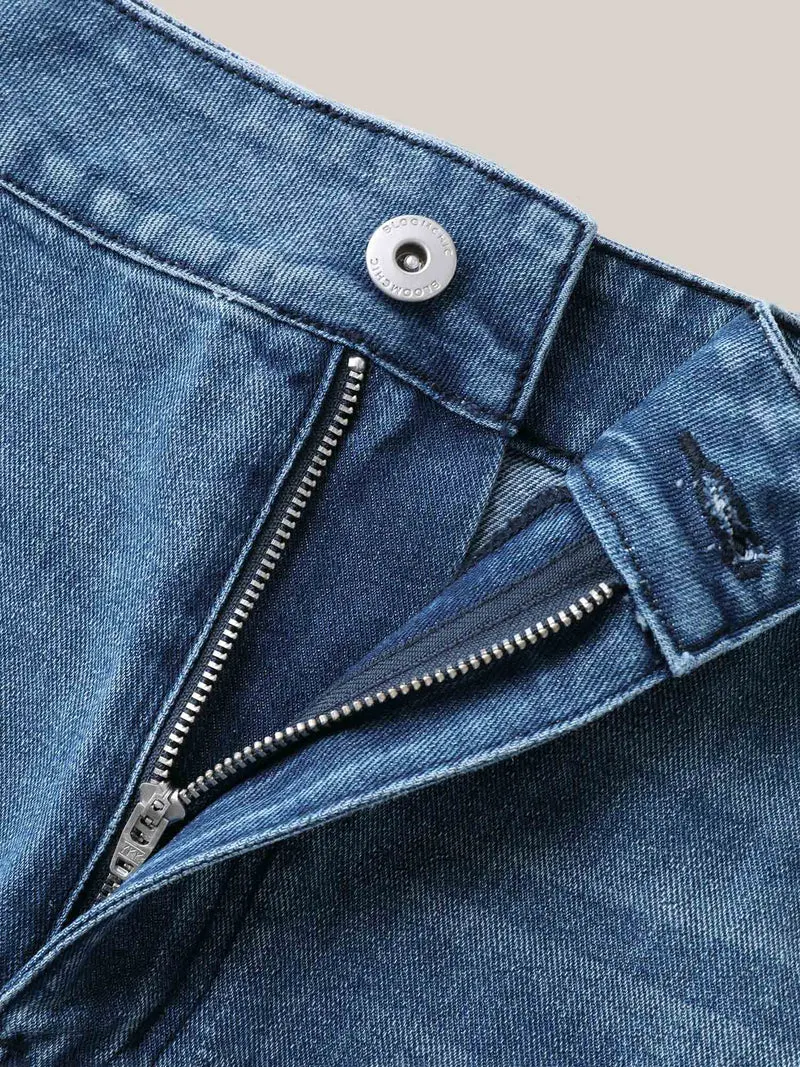 A-Line Midi Denim Skirt