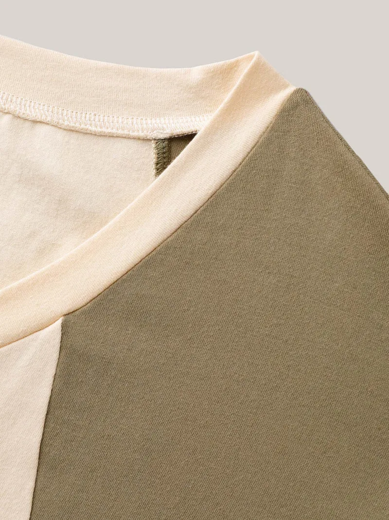 Pure Cotton Color Contrast T-Shirt
