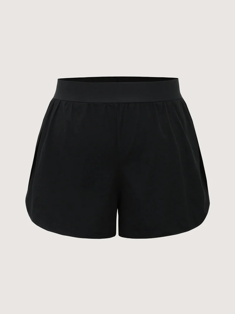 Bud-Shape Overlap Hem Swim Bottoms