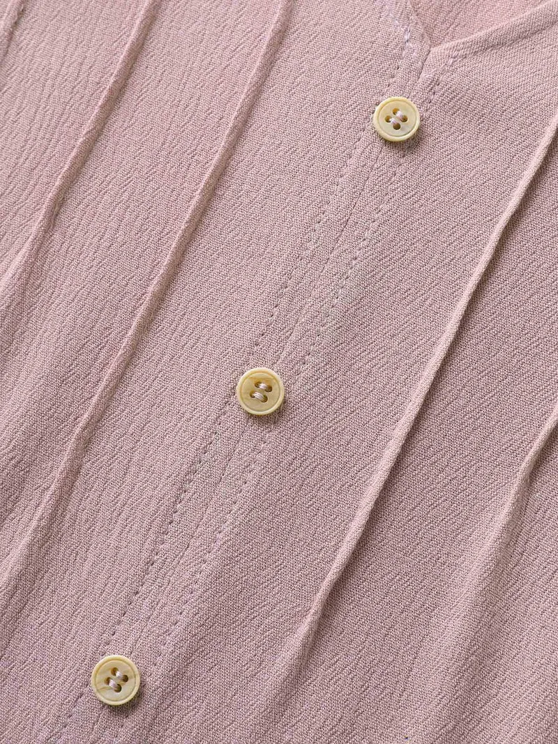 Toothpick Pleat Button Detail Sleeveless Top